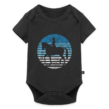 Dressage Cavalier de dressage Cheval d’équitation - Body à manches courtes Premium Bébé - noir - Devant