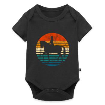 Dressage Cavalier de dressage Cheval d’équitation - Body à manches courtes Premium Bébé - noir - Devant