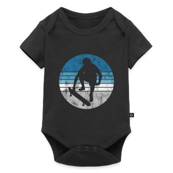 Skateboarder Skateboard Skater Skate Skateing - Body à manches courtes Premium Bébé - noir - Devant