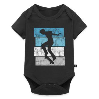 Skateboarder Skateboard Skater Skate Skateing - Body à manches courtes Premium Bébé - noir - Devant