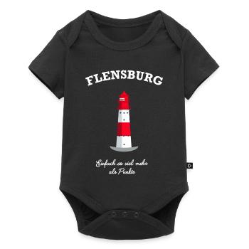 Flensburg Leuchtturm Falshöft, mehr als Punkte - Baby Premium Kurzarmbody - Schwarz - Vorne