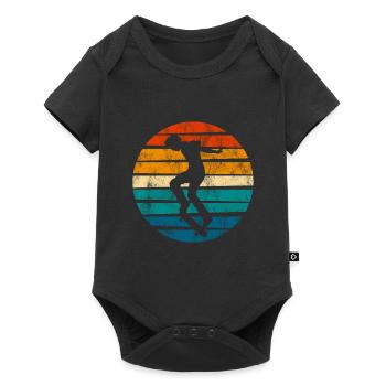 Skateboarder Skateboard Skater Skate Skateing - Body à manches courtes Premium Bébé - noir - Devant