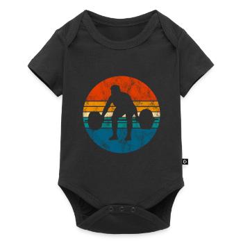 Bodybuilding Bodybuilder GYM Fitnessstudio Retro - Baby Premium short-sleeve bodysuit - black - Front