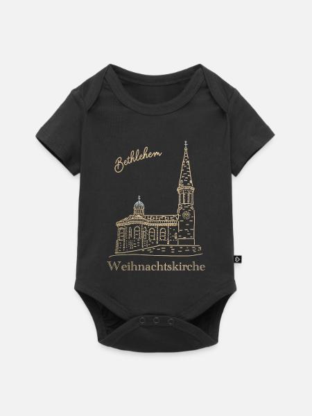 Weihnachtskirche Bethlehem Handzeichnung - Baby Premium Kurzarmbody - Schwarz