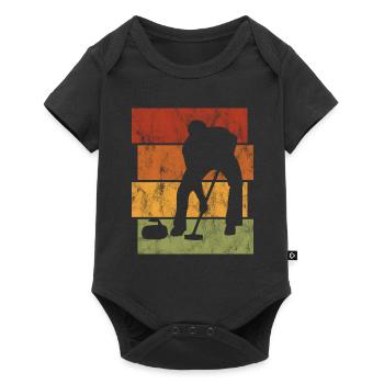 Ice Curling Curler Curling Retro Gift - Baby Premium short-sleeve bodysuit - black - Front