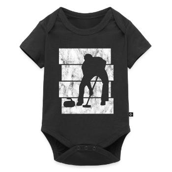 Ice Curling Curler Curling Retro Gift - Baby Premium short-sleeve bodysuit - black - Front