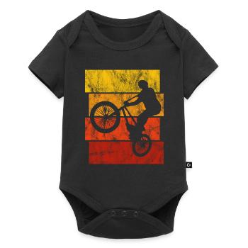 BMX Vélo Vélo Rétro Cadeau Vélo Motocross - Body à manches courtes Premium Bébé - noir - Devant