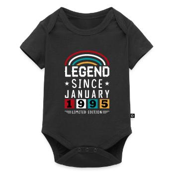 1995 Legend Since Birthday Gift January - Baby Premium short-sleeve bodysuit - black - Front