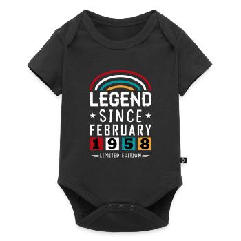 1958 Legend Since Birthday Gift Février - Body à manches courtes Premium Bébé - noir - Devant