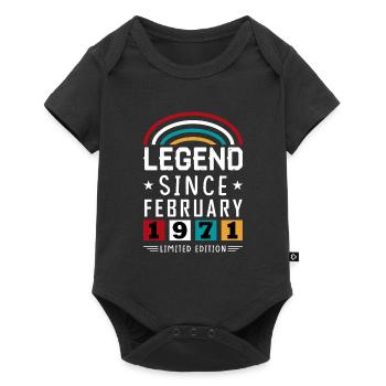 1971 Legend Since Birthday Gift Février - Body à manches courtes Premium Bébé - noir - Devant