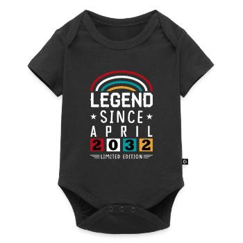 2032 Legend Since Geburtstag Geschenk April - Baby Premium Kurzarmbody - Schwarz - Vorne