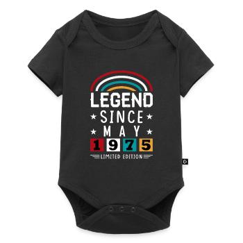 1975 Legend Since Birthday Gift May - Baby Premium short-sleeve bodysuit - black - Front