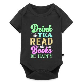 Reading Books Tea - Baby Premium short-sleeve bodysuit - black - Front
