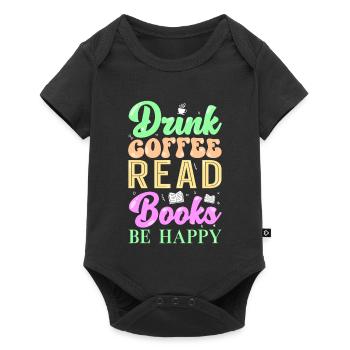 Read coffee books - Baby Premium short-sleeve bodysuit - black - Front