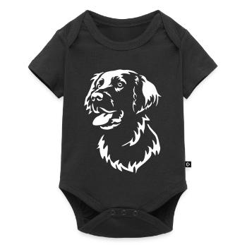 Flat-coated Retriever Head "Black Edition" - Baby Premium short-sleeve bodysuit - black - Front