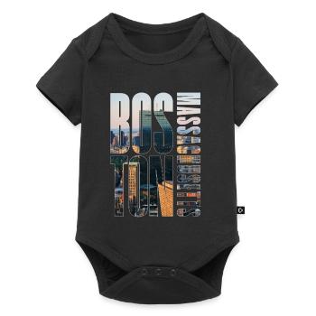 Boston Downtown Skyline Motif - Baby Premium short-sleeve bodysuit - black - Front
