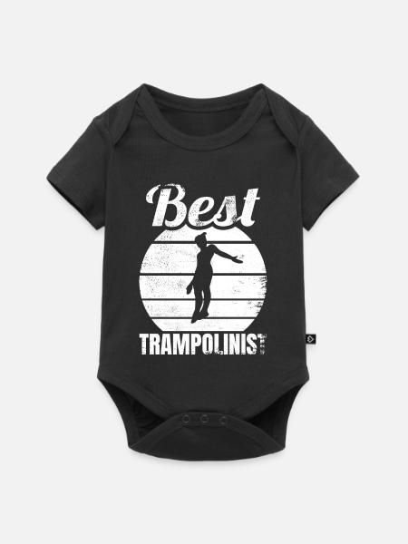 Lustiger Trampolinspringer - Baby Premium Kurzarmbody - Schwarz