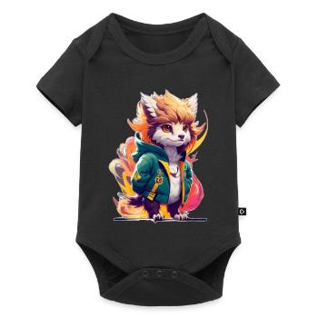 Griffon mignon et élégant - Body à manches courtes Premium Bébé - noir - Devant