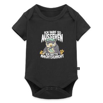 ICH DARF SO AUSSEHEN ICH HATTE NACHTSCHICHT - - Baby Premium Kurzarmbody - Schwarz - Vorne