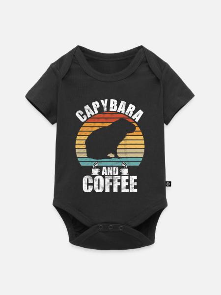 Capybara Zootier Design - Baby Premium Kurzarmbody - Schwarz