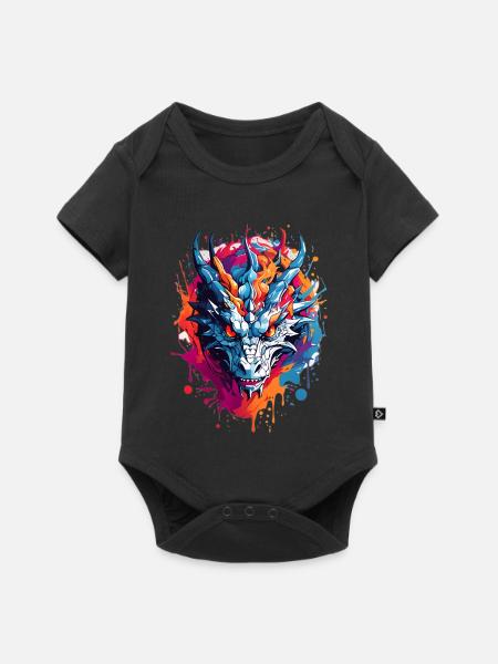 Coole Drache - Baby Premium Kurzarmbody - Schwarz