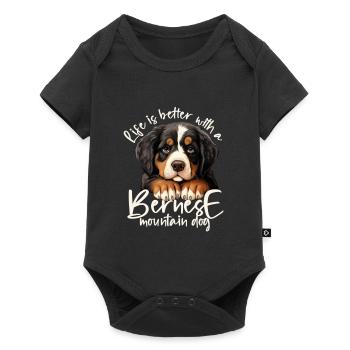 Berner Sennenhund - Baby Premium Kurzarmbody - Schwarz - Vorne