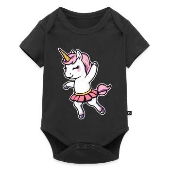 Unicorn dancing ballerina - Baby Premium short-sleeve bodysuit - black - Front