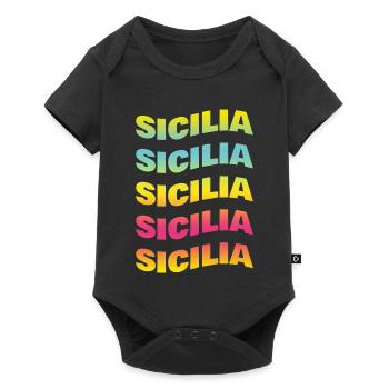 t-shirt Sicilia onda t-shirt gift idea - Baby Premium short-sleeve bodysuit - black - Front