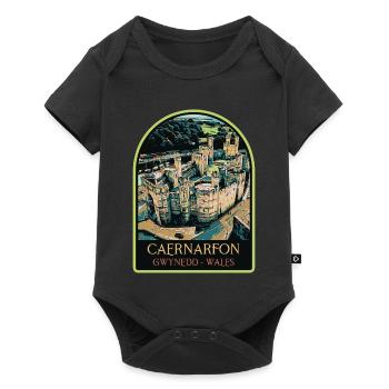 Illustration Caernarfon Castle, Wales, UK - Baby Premium short-sleeve bodysuit - black - Front