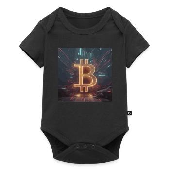 Futuristische Bitcoin-Energie - Baby Premium Kurzarmbody - Schwarz - Vorne