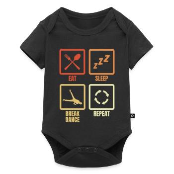 Manger, dormir, faire du breakdance, répéter - Body à manches courtes Premium Bébé - noir - Devant