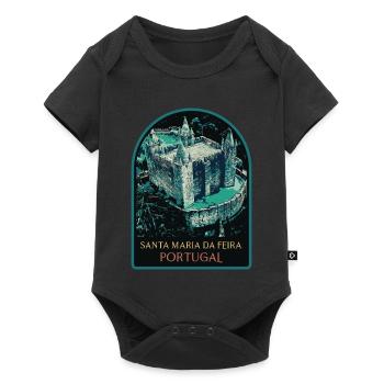 Mittelalterliche Burg Santa Maria da Feira - Baby Premium Kurzarmbody - Schwarz - Vorne