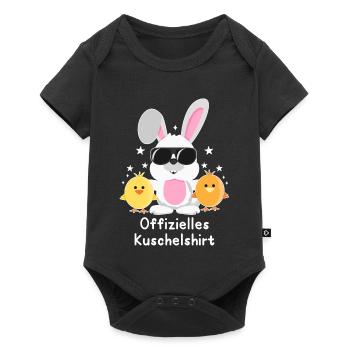Offizielles Kuschelshirt Hase mit Küken Kaninchen - Baby Premium Kurzarmbody - Schwarz - Vorne