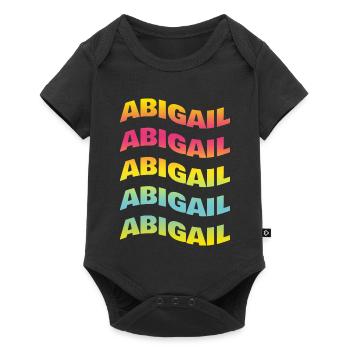 Abigail t-shirt texte effet de vague effet de vague - Body à manches courtes Premium Bébé - noir - Devant