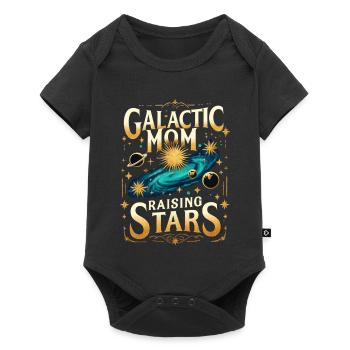 Galactic Mom Raising Stars - Baby Premium short-sleeve bodysuit - black - Front