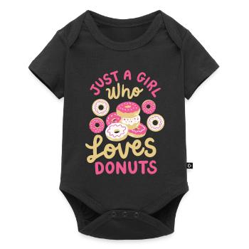 Donuts Donut-Liebhaber - Baby Premium Kurzarmbody - Schwarz - Vorne