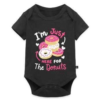 Donuts Donut-Liebhaber - Baby Premium Kurzarmbody - Schwarz - Vorne
