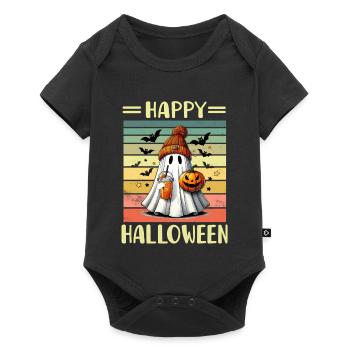 Fantôme d’Halloween - Body à manches courtes Premium Bébé - noir - Devant