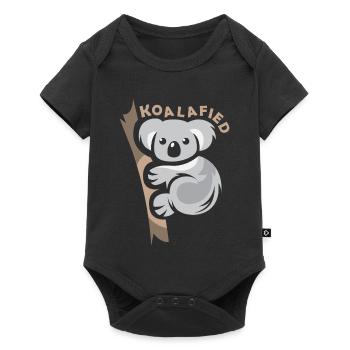 koala drôle de dictons bande dessinée koalafied icône logo - Body à manches courtes Premium Bébé - noir - Devant
