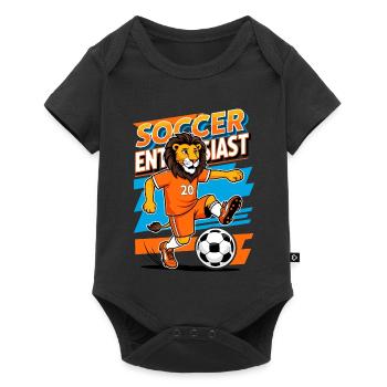 Lion Soccer Player - Baby Premium short-sleeve bodysuit - black - Front