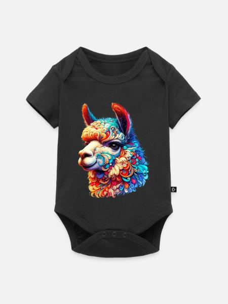 Alpaka - Baby Premium Kurzarmbody - Schwarz