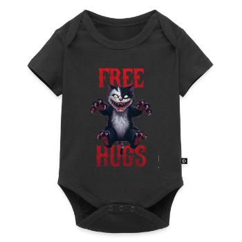 Funny Hugs For Free Horror Dark Cat Humor - Baby Premium short-sleeve bodysuit - black - Front