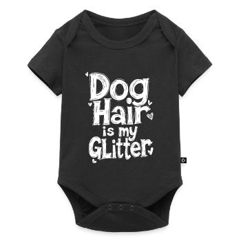 DOG HAIR IS MY GLITTER - Baby Premium short-sleeve bodysuit - black - Front