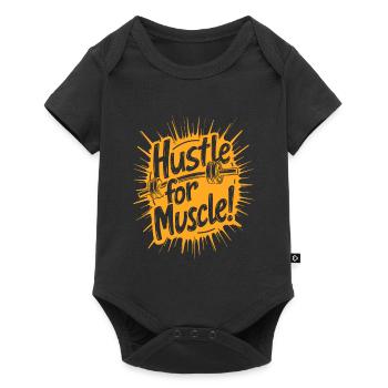 Hustle for muscle! Gym Motivational Quote - Baby Premium short-sleeve bodysuit - black - Front