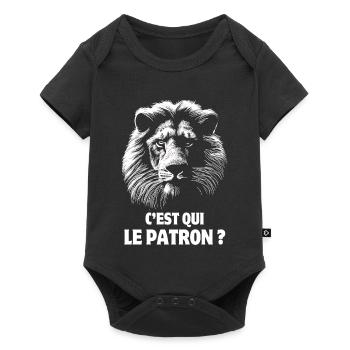 lion, roi de la jungle, patron - Body à manches courtes Premium Bébé - noir - Devant