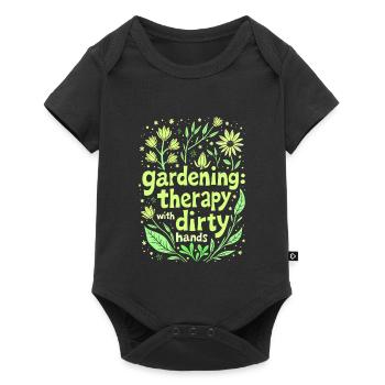 JARDINAGE : THÉRAPIE AVEC LES MAINS SALES - Body à manches courtes Premium Bébé - noir - Devant
