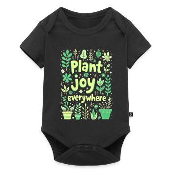 PLANTEZ DE LA JOIE PARTOUT - Body à manches courtes Premium Bébé - noir - Devant