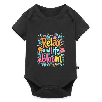 DÉTENDEZ-VOUS ET LAISSEZ LA VIE S’ÉPANOUIR - Body à manches courtes Premium Bébé - noir - Devant