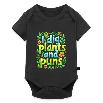 J’ADORE LES PLANTES ET LES JEUX DE MOTS - Body à manches courtes Premium Bébé - noir - Devant