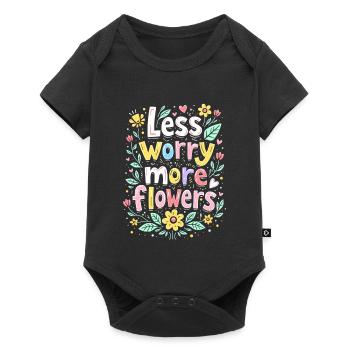 MOINS DE SOUCIS, PLUS DE FLEURS - Body à manches courtes Premium Bébé - noir - Devant